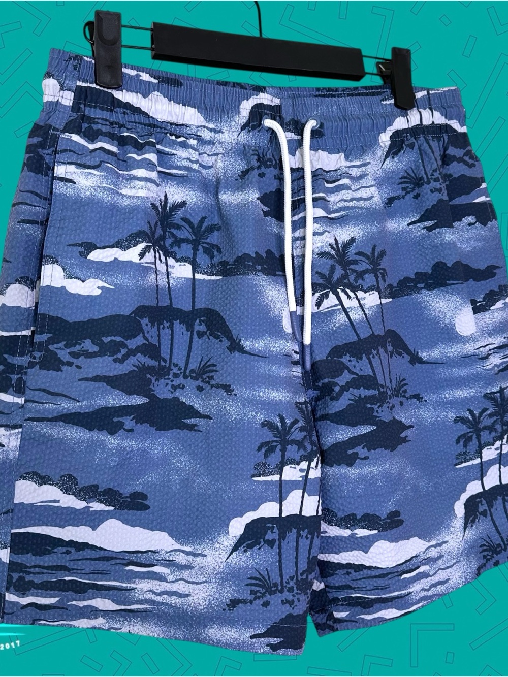Trunks Tropical Print Swim Trunks